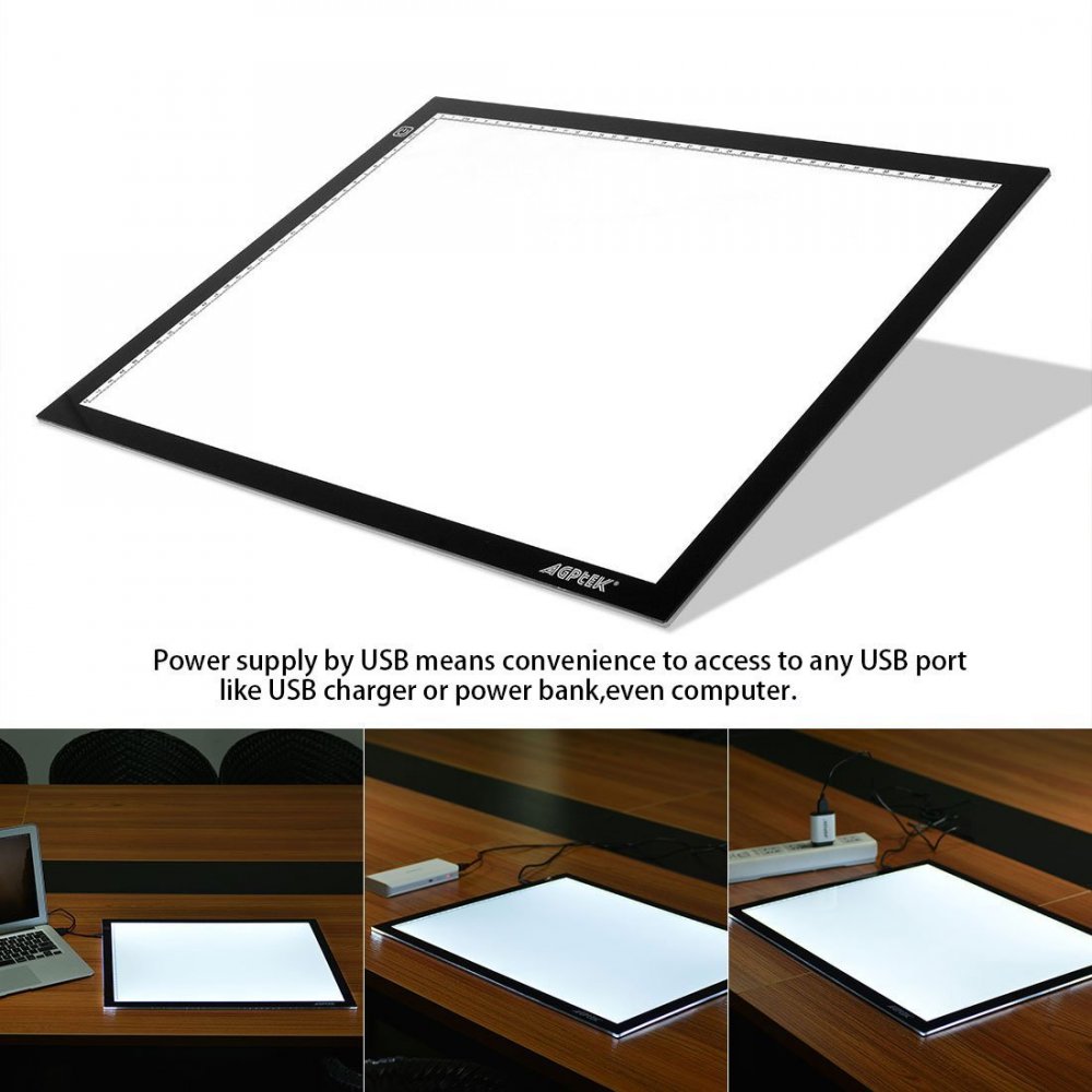 A3 Light Box, AGPtek LED Artcraft Tracing Light Pad Ultra-Thin USB Power  Cable Dimmable Brigh, 1 unit - Kroger