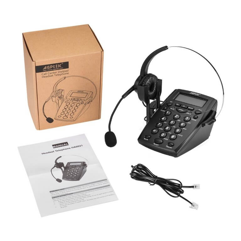 AGPTEK Call Center Dialpad Headset Telephone with Tone Dial Key Pad & REDIAL AGPTEK