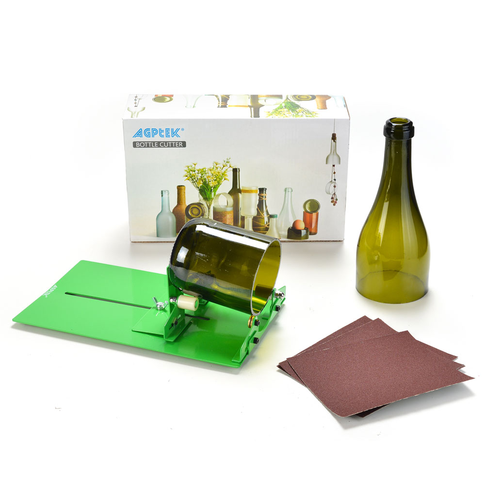 New Bottle Cutter Kit, AGPtek Glass Bottle Cutter Scoring Machine Cutting  Tool for Creating Stained Glass, Bottle Planters, Bottle Lamps, Candle  Holders