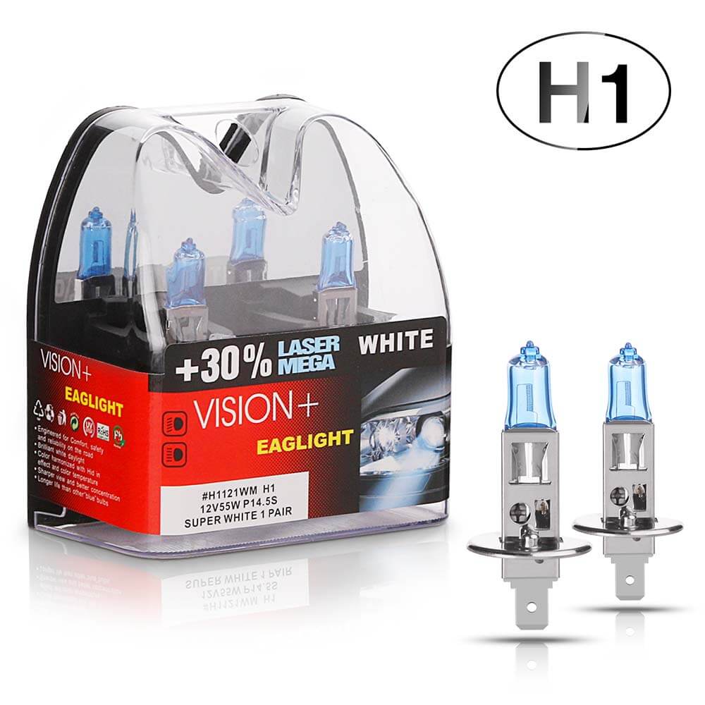 H1 Halogen Headlight Bulb 12V/55W, 2 Pack