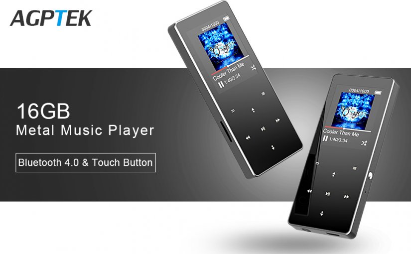 16gb Mp3 Player With Bluetooth And Touch Button Agptek B05 Metal Lossless Music Player With Fm 5119