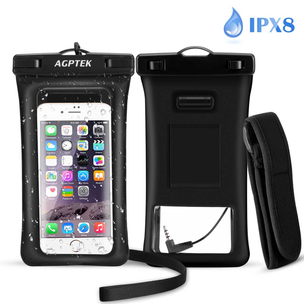 Waterproof Phone Pouch With Lanyard Cellphone Ip8x Diving Touch Dry Bag  Case Hd Tpu Waterproof Dustproof Phone Case Dedicated (black)