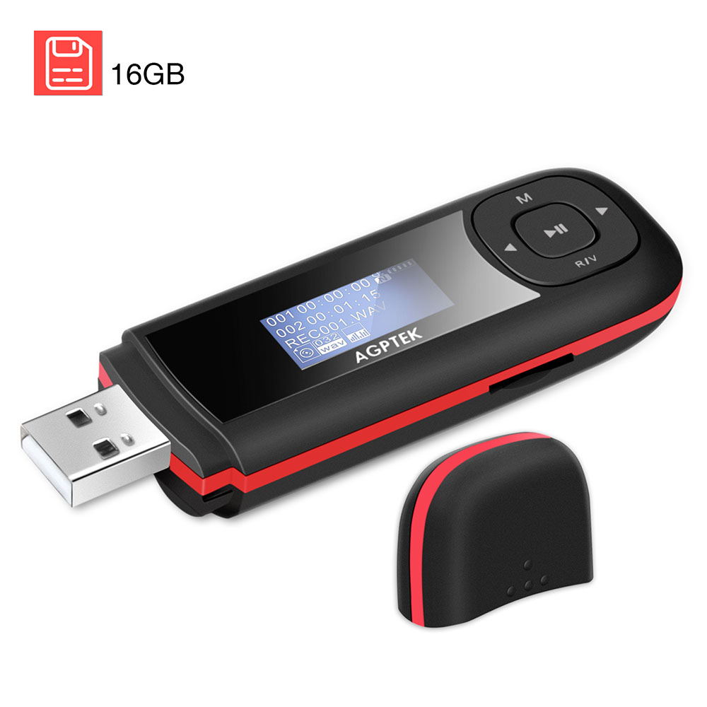 Bende verliezen Voorschrift AGPTEK U3 16GB Portable USB MP3 Player with Recording and FM Radio, Black |  AGPTEK