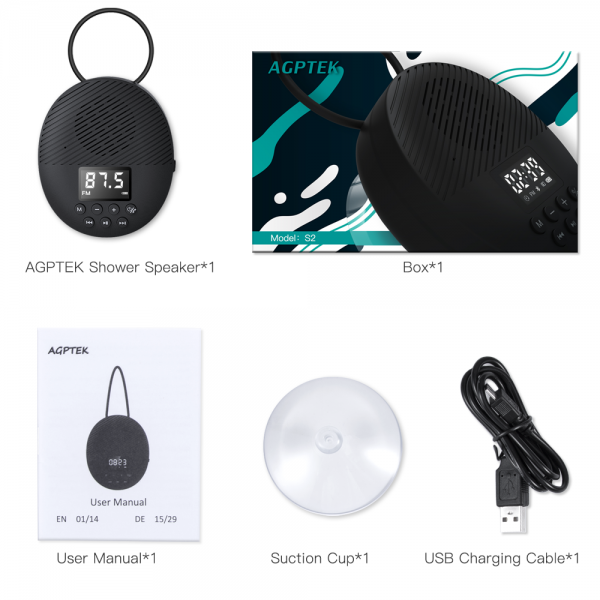 Waterproof Shower Speaker Agptek Portable Bluetooth Speaker Shower