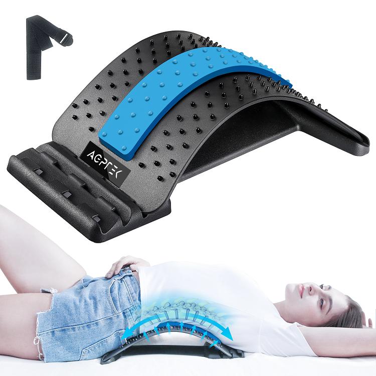 Back Stretcher Pillow - Back Pain Relief, Support for prolonged Sitting  (Blue) 