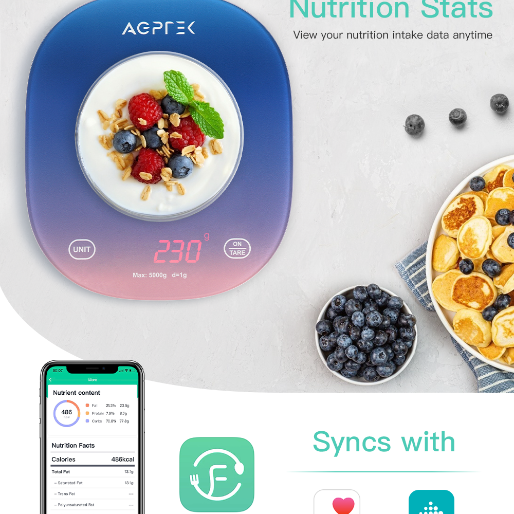 Yolanda Smart Kitchen Scale Bluetooth Food Weight Diet Tracking Nutrition