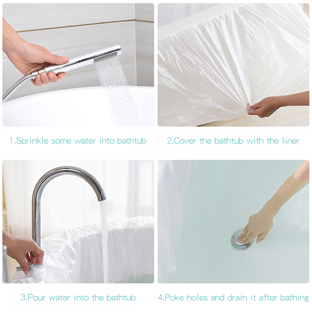 Disposable Bathtub Cover Liner,Large Bathtub Liner Plastic Bag for