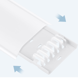 AGPTEK 70 inch Cable Raceway Wall Wire Hider, White Cord Cover Concealer,  Paintable Cover Cable Raceway Channel for Hide Mounted TV &Wall Cords,  Cables, or Wires – 6X 11.6 （L） 3.3″ (W) x 0.59″ (H)