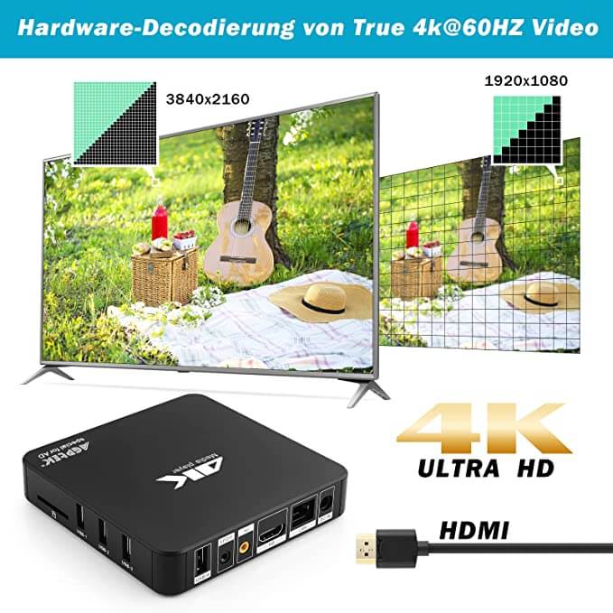  AGPTEK Reproductor multimedia de TV HDMI 4K a 30hz
